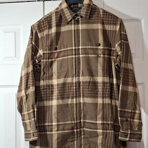 Y2K Lauren Ralph Lauren Zip Up Flannel Plaid Shirt - Size S